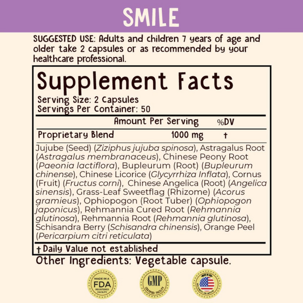 😊 Smile – Emotional Balance &amp; Stress Support: (100 capsules)